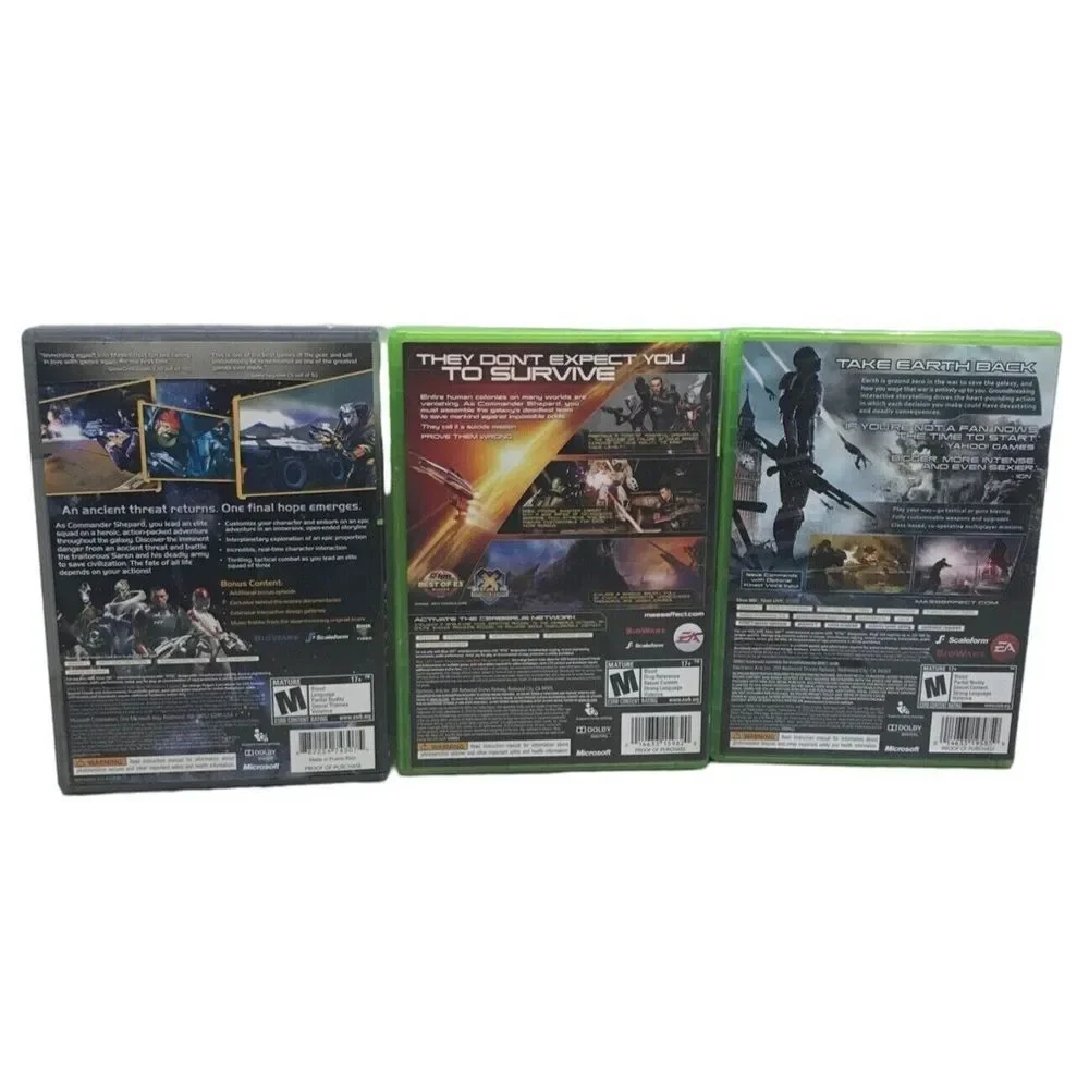 Xbox 360 3 Games Mass Effect 1 Mass Effect 2 Mass Effect 3 Rpg‎ Tested Complete